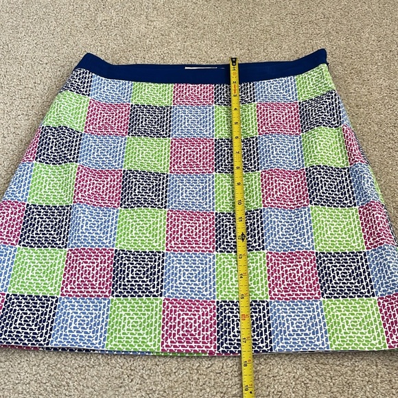 Vineyard Vines Whale Print Patchwork Skirt with Ribbon waist, size 8 - Picture 3 of 7